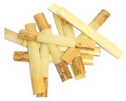 Contrabassoon cane, gouged and profiled.