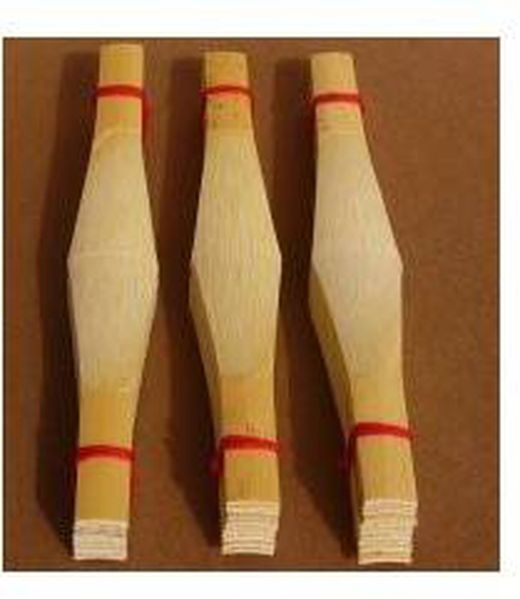 Contrabassoon cane, gouged, profiled & shaped, each