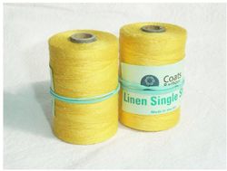 Hilo fino de lino, amarillo encerado